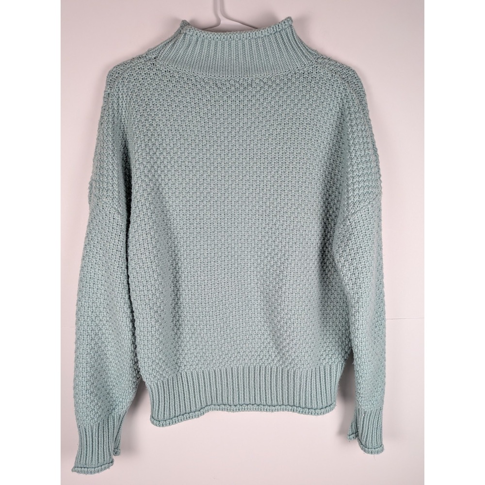 Zesica Women's Chunky Texture Long Sleeve Sweater Blue Green Size Small - Picture 6 of 6